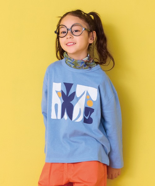 Life Support Products（ライフサポートプロダクツ）の「クルーネックL/SプリントT（Tシャツ/カットソー・キッズ・ブルー/オフホワイト/杢グレー/レッド/グリーン/ピンク/ブラウン/マスタード/パープル/チャコール・90/100/110/120/130/140/150/80/95）」の7枚目の写真