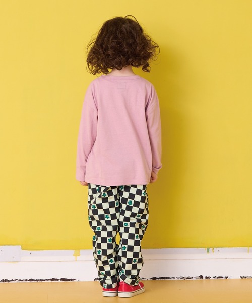 Life Support Products（ライフサポートプロダクツ）の「クルーネックL/SプリントT（Tシャツ/カットソー・キッズ・ブルー/オフホワイト/杢グレー/レッド/グリーン/ピンク/ブラウン/マスタード/パープル/チャコール・90/100/110/120/130/140/150/80/95）」の14枚目の写真