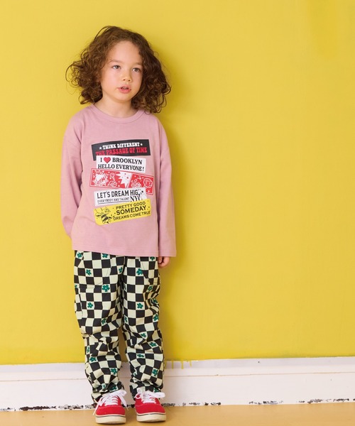 Life Support Products（ライフサポートプロダクツ）の「クルーネックL/SプリントT（Tシャツ/カットソー・キッズ・ブルー/オフホワイト/杢グレー/レッド/グリーン/ピンク/ブラウン/マスタード/パープル/チャコール・90/100/110/120/130/140/150/80/95）」の16枚目の写真