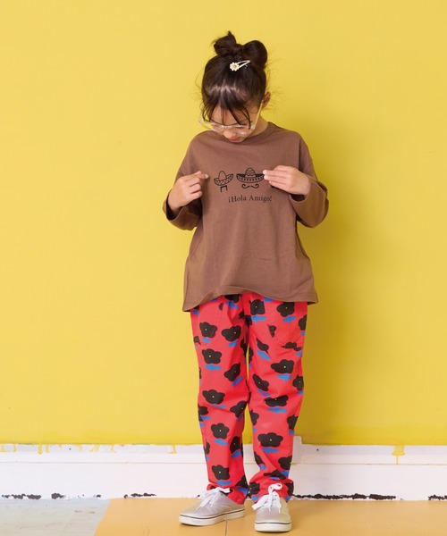 Life Support Products（ライフサポートプロダクツ）の「クルーネックL/SプリントT（Tシャツ/カットソー・キッズ・ブルー/オフホワイト/杢グレー/レッド/グリーン/ピンク/ブラウン/マスタード/パープル/チャコール・90/100/110/120/130/140/150/80/95）」の18枚目の写真