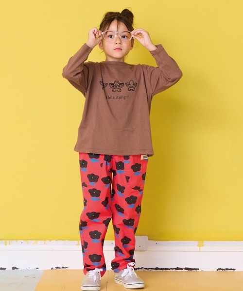 Life Support Products（ライフサポートプロダクツ）の「クルーネックL/SプリントT（Tシャツ/カットソー・キッズ・ブルー/オフホワイト/杢グレー/レッド/グリーン/ピンク/ブラウン/マスタード/パープル/チャコール・90/100/110/120/130/140/150/80/95）」の19枚目の写真