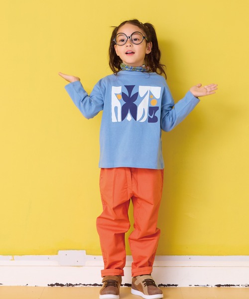 Life Support Products（ライフサポートプロダクツ）の「クルーネックL/SプリントT（Tシャツ/カットソー・キッズ・ブルー/オフホワイト/杢グレー/レッド/グリーン/ピンク/ブラウン/マスタード/パープル/チャコール・90/100/110/120/130/140/150/80/95）」の21枚目の写真