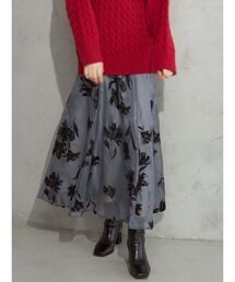 MERCURYDUO | フロッキープリントフレアスカート(スカート)