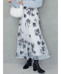 MERCURYDUO | フロッキープリントフレアスカート(スカート)