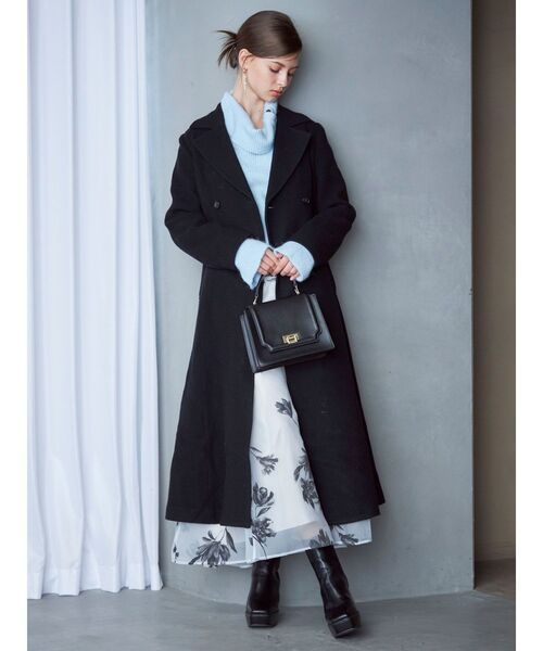 MERCURYDUO（マーキュリーデュオ）の「フロッキープリントフレアスカート（スカート・レディース・ネイビー/チャコールグレー/アイボリー・SMALL/MEDIUM）」の20枚目の写真