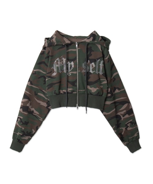 WEGO（ウィゴー）の「WEGO/ラインストーンWジップショートパーカー（パーカー・レディース・ブラック/その他1・FREE）」の9枚目の写真