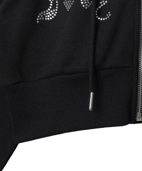 WEGO（ウィゴー）の「WEGO/ラインストーンWジップショートパーカー（パーカー・レディース・ブラック/その他1・FREE）」の3枚目の写真