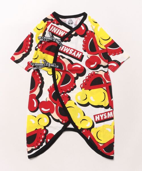 HYSTERIC MINI（ヒステリックミニ）の「MY FIRST HYSTERIC [BLACKLABEL]ROLLINGMINI総柄コンビ肌着（ロンパース・キッズ・ブラック系その他/ホワイト系その他・FREE）」の2枚目の写真