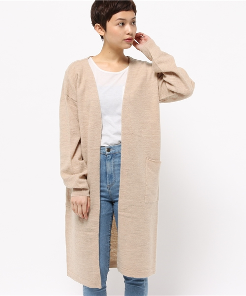 mystic（ミスティック）の「【mystic】圧縮ウールカーディガン（カーディガン/ボレロ・レディース・オフホワイト/キャメル/グレー/ブラック・ﾌﾘ-）」の4枚目の写真