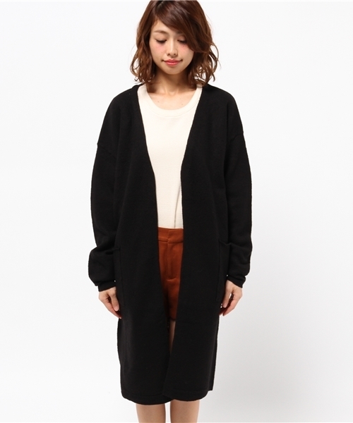 mystic（ミスティック）の「【mystic】圧縮ウールカーディガン（カーディガン/ボレロ・レディース・オフホワイト/キャメル/グレー/ブラック・ﾌﾘ-）」の10枚目の写真