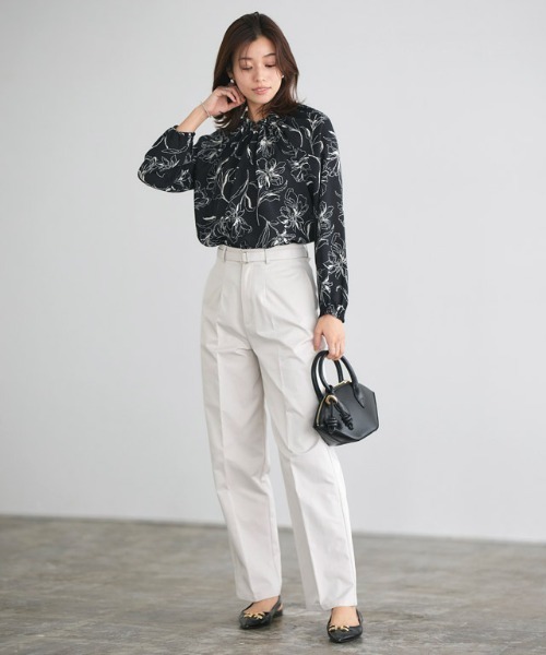 美品✨ 定価7万 シルク コットン ブラミンク 花柄 ブラウス ギャザー M