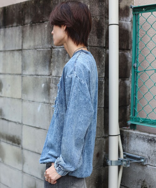 SPINNS（スピンズ）の「グランジ/デニムプルオーバートップス PARIS（スウェット・メンズ・ブルー系その他/ブラック系その他・ONESIZE）」の8枚目の写真