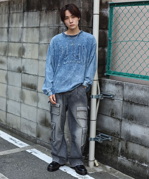 SPINNS（スピンズ）の「グランジ/デニムプルオーバートップス PARIS（スウェット・メンズ・ブルー系その他/ブラック系その他・ONESIZE）」の11枚目の写真