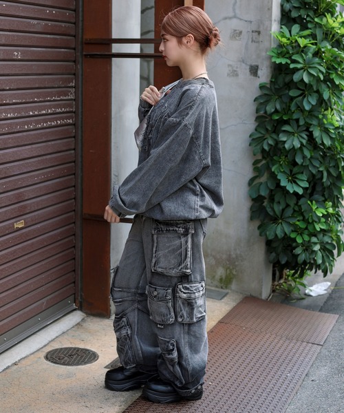 SPINNS（スピンズ）の「グランジ/デニムプルオーバートップス PARIS（スウェット・メンズ・ブルー系その他/ブラック系その他・ONESIZE）」の17枚目の写真