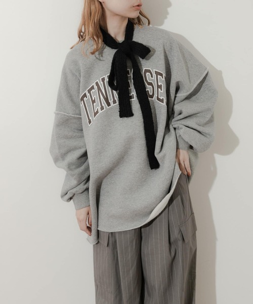 SMELLY（スメリー）の「スリムニットマフラー（マフラー・レディース・ホワイト/ブラック・-）」の4枚目の写真