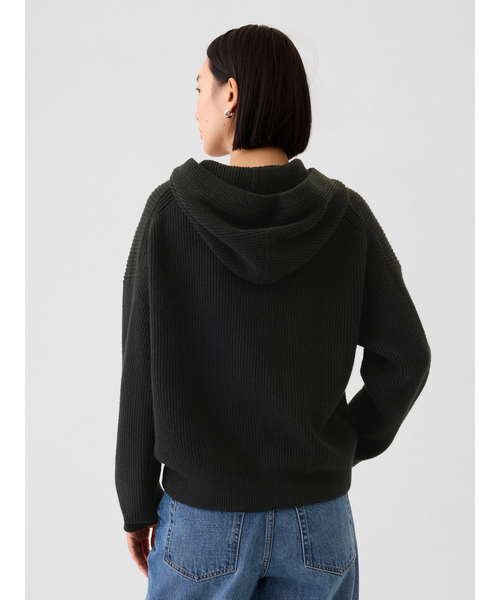 セール】CashSoft カシミヤタッチ オーバーサイズ リブパーカー