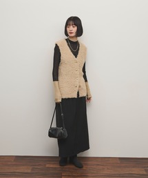 Shelly island | ゴールドボタン起毛ニットベスト(ベスト)