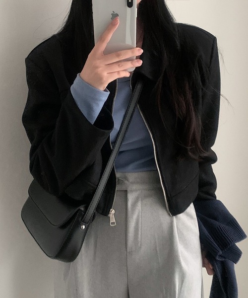 セール】スエード調 クロップドジャケット（ブルゾン）｜INASTUDIOS