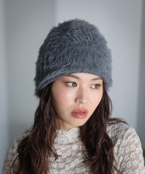 PBLIM（ページボーイリム）の「PBLIM/フェザービーニー（ニットキャップ/ビーニー・レディース・ブルー/グレー・FREE）」の2枚目の写真