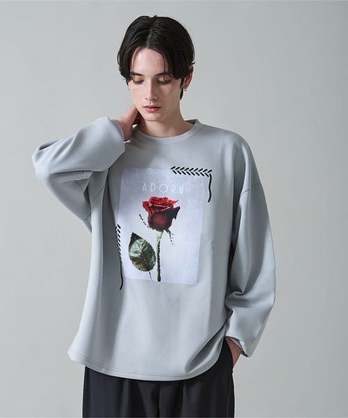 WEGO（ウィゴー）の「WEGO/シートプリントプルオーバー（スウェット・メンズ・ライトグレー/ホワイト/ブラック/ホワイト系その他・LARGE/MEDIUM）」の4枚目の写真