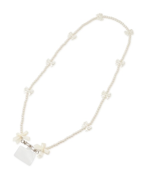 ROPE' PICNIC（ロペピクニック）の「パールリボンショルダーストラップ（スマホグッズ・レディース・キナリ・FREE）」の2枚目の写真