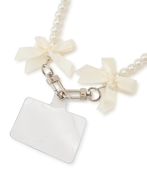 ROPE' PICNIC（ロペピクニック）の「パールリボンショルダーストラップ（スマホグッズ・レディース・キナリ・FREE）」の3枚目の写真
