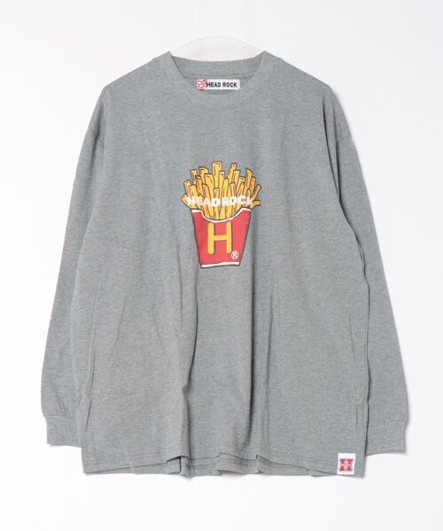 HEAD ROCK(ヘッドロック)の「長袖オーバーサイズTシャツ(大人)(Tシャツ/カットソー・レディース・オフホワイト/杢グレー/スミクロ・160/170/180)」の3枚目の写真