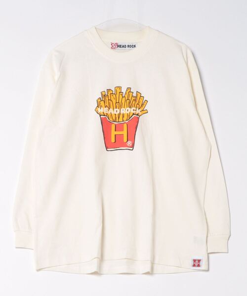HEAD ROCK(ヘッドロック)の「長袖オーバーサイズTシャツ(大人)(Tシャツ/カットソー・レディース・オフホワイト/杢グレー/スミクロ・160/170/180)」の1枚目の写真