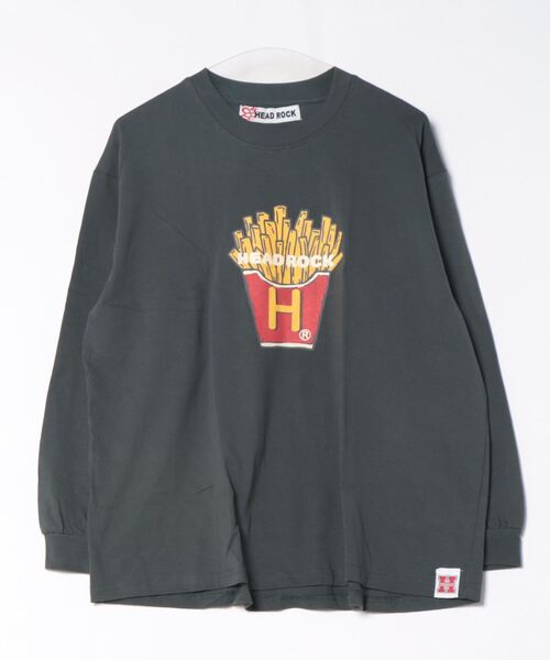 HEAD ROCK(ヘッドロック)の「長袖オーバーサイズTシャツ(大人)(Tシャツ/カットソー・レディース・オフホワイト/杢グレー/スミクロ・160/170/180)」の2枚目の写真
