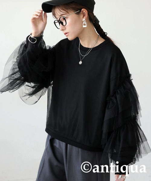 チュールドッキングトップス（その他トップス）｜antiqua（アンティカ）
