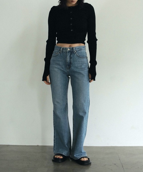 anuke(アンヌーク)の「Cachecoeur Knit Cardigan(カーディガン/ボレロ・レディース・ブラック/ナチュラル・FREE)」の3枚目の写真