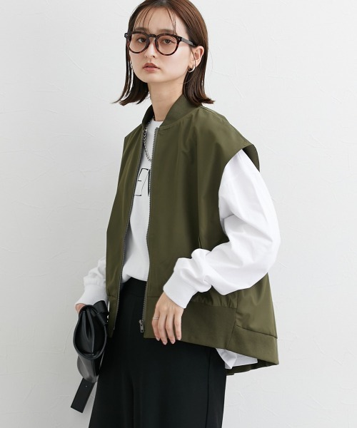 nissen（ニッセン）の「ミリタリーバックフレアベスト（ベスト・レディース・ブラック/カーキ・S～Ｍ/L～LL）」の15枚目の写真