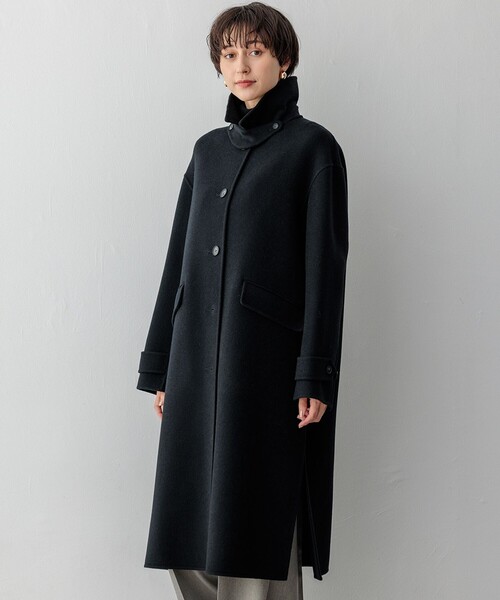 23区 MOON SHETLAND TWEED ステンカラーコート(32) 美品✨23区 ＭＯＯＮ ＳＨＥＴＬＡＮＤ ＴＷＥＥＤ ステン