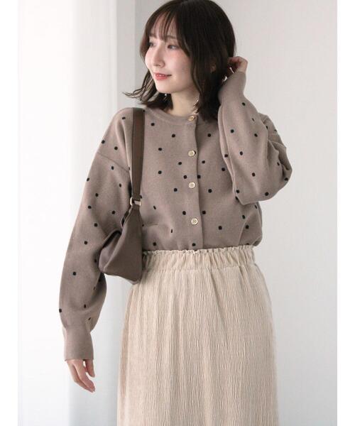 Te chichi TERRASSE（テチチテラス）の「ランダムドットジャカード前後2WAYニット（ニット/セーター・レディース・モカ/グレー/ブラック・F）」の3枚目の写真