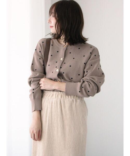 Te chichi TERRASSE（テチチテラス）の「ランダムドットジャカード前後2WAYニット（ニット/セーター・レディース・モカ/グレー/ブラック・F）」の20枚目の写真