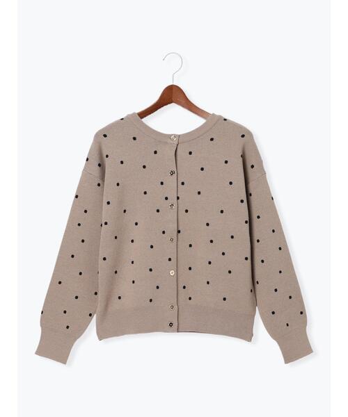 Te chichi TERRASSE（テチチテラス）の「ランダムドットジャカード前後2WAYニット（ニット/セーター・レディース・モカ/グレー/ブラック・F）」の4枚目の写真