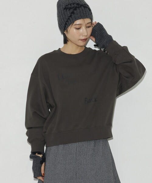 Firsthand（ファーストハンド）の「Firsthand/ファーストハンド オーガニックコットンロゴプリントスウェット（スウェット・レディース・チャコールグレー/ライトグレー・FREE）」の4枚目の写真