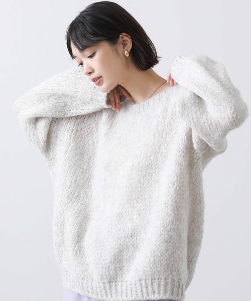 TRICOTS JEAN MARC(トリコットジーンマルク)の「TRICOTSボートネックニット(ニット/セーター・レディース・ライトグレー/ピンク・FREE)」の12枚目の写真