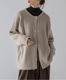 クルーネックニットカーディガン