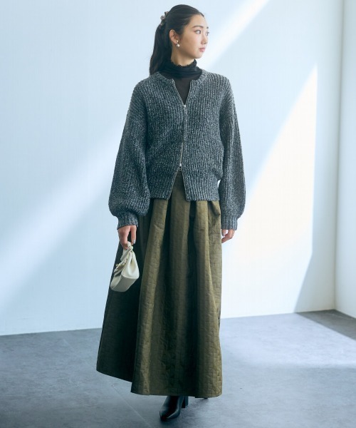 slattgir(スラットジール)の「高身長 ニットジップブルゾン(トールサイズ)Essenave(ブルゾン・レディース・ブルー/チャコール・M/L/LL/3L)」の5枚目の写真