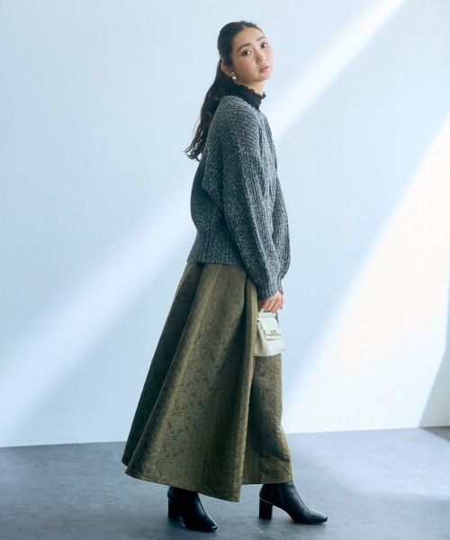 slattgir(スラットジール)の「高身長 ニットジップブルゾン(トールサイズ)Essenave(ブルゾン・レディース・ブルー/チャコール・M/L/LL/3L)」の6枚目の写真