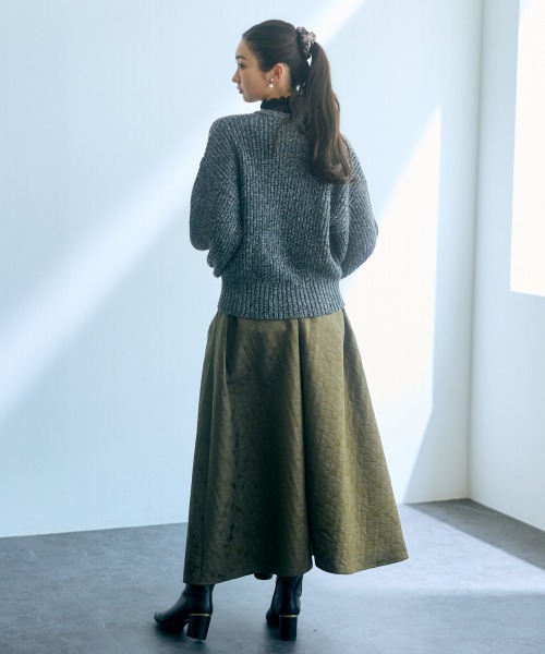 slattgir(スラットジール)の「高身長 ニットジップブルゾン(トールサイズ)Essenave(ブルゾン・レディース・ブルー/チャコール・M/L/LL/3L)」の7枚目の写真