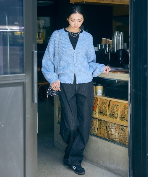 slattgir(スラットジール)の「高身長 ニットジップブルゾン(トールサイズ)Essenave(ブルゾン・レディース・ブルー/チャコール・M/L/LL/3L)」の12枚目の写真