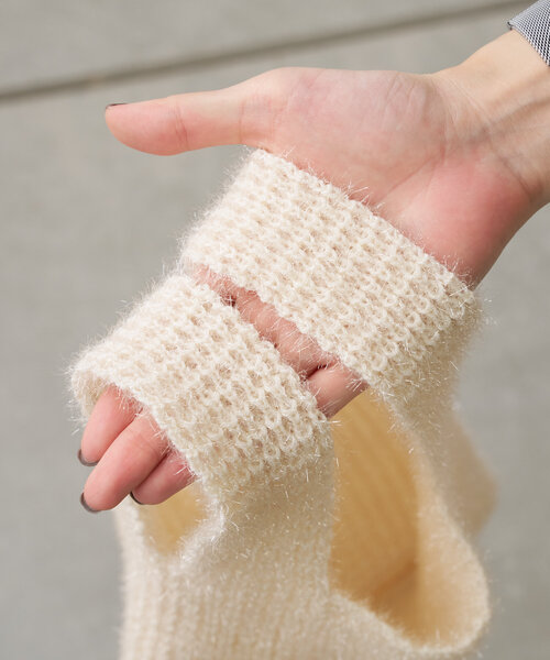セール】ラメヤーンニット ミニマルシェバッグ（トートバッグ 