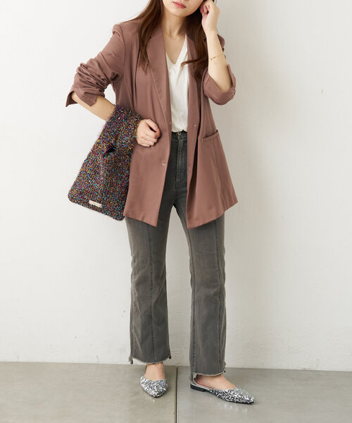 Actually（アクチュアリー）の「ラメヤーンニット ミニマルシェバッグ（トートバッグ・レディース・シルバー/パープル/ピンク/ブラウン/ブラック/アイボリー・0）」の17枚目の写真