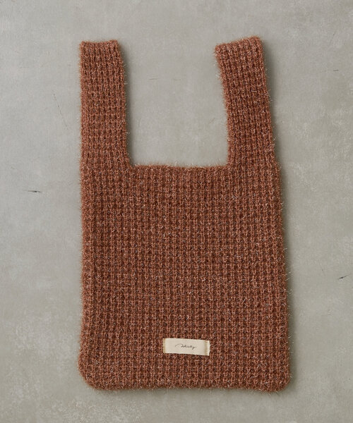 Actually（アクチュアリー）の「ラメヤーンニット ミニマルシェバッグ（トートバッグ・レディース・シルバー/パープル/ピンク/ブラウン/ブラック/アイボリー・0）」の20枚目の写真