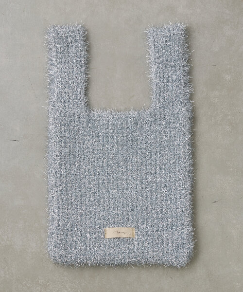 Actually（アクチュアリー）の「ラメヤーンニット ミニマルシェバッグ（トートバッグ・レディース・シルバー/パープル/ピンク/ブラウン/ブラック/アイボリー・0）」の16枚目の写真