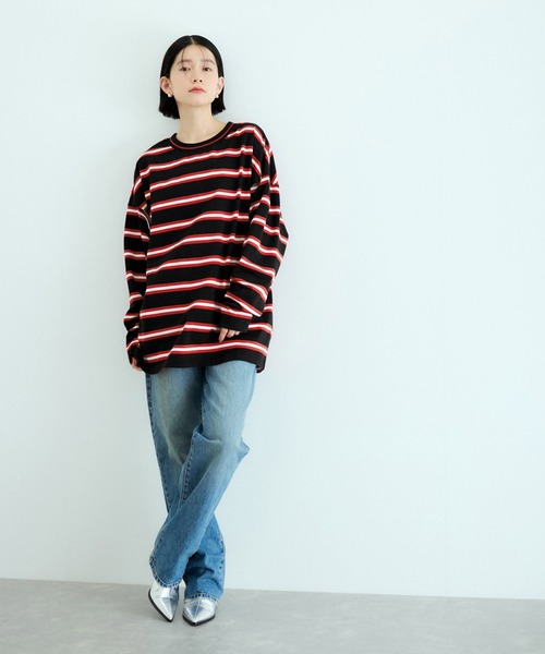 Adam et Rope' - アダムエロペ♡ボーダーロンT セール】【洗える】ボーダー2WAYロンTEE（Tシャツ/カットソー