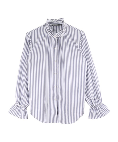 TOKYO SHIRTS（トウキョウシャツ）の「COFREX キャンディースリーブ レディース長袖デザインシャツ（シャツ/ブラウス・レディース・ネイビー・S/M/L/LL/XL）」の6枚目の写真