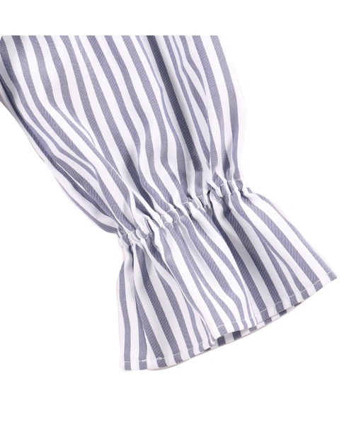 TOKYO SHIRTS（トウキョウシャツ）の「COFREX キャンディースリーブ レディース長袖デザインシャツ（シャツ/ブラウス・レディース・ネイビー・S/M/L/LL/XL）」の9枚目の写真